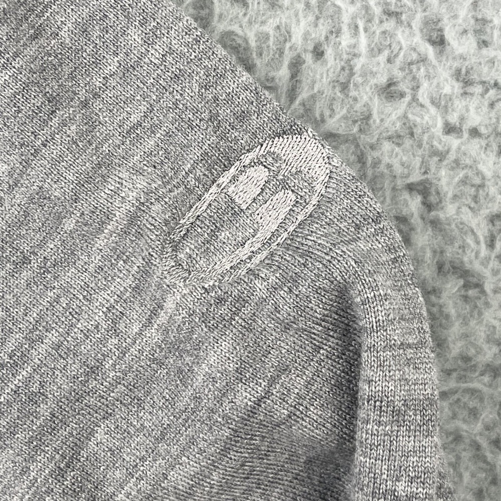 Icebreaker Merino Bodyfit 260 Mens XL 1/4 Zip Wool Shirt Gray Striped Thumb Hole - Picture 10 of 14